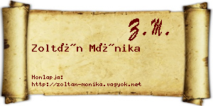 Zoltán Mónika névjegykártya
