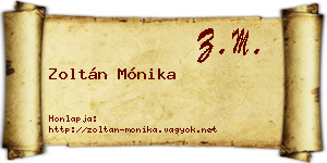Zoltán Mónika névjegykártya